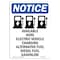 Signmission OSHA Notice Sign, 18" Height, Rigid Plastic, Available Here Electric Sign With Symbol, Portrait OS-NS-P-1218-V-10273 - alternate 1